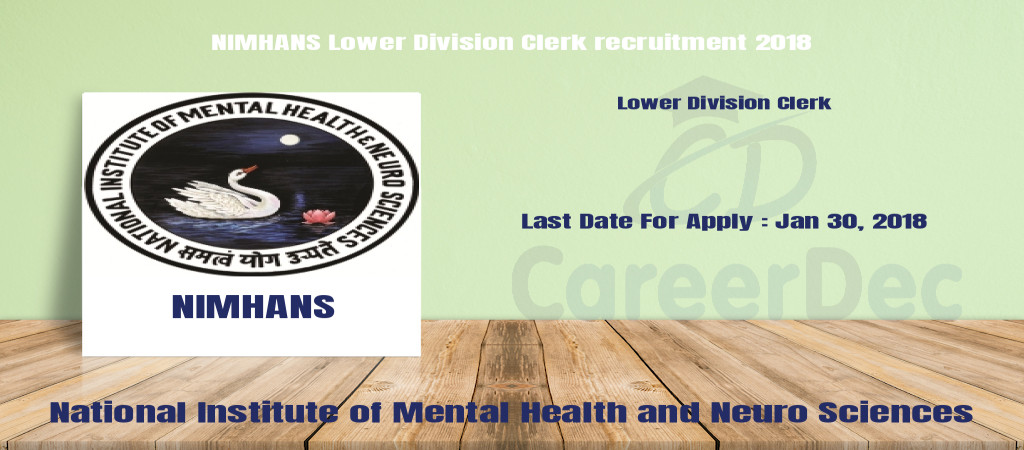 NIMHANS Lower Division Clerk recruitment 2018 Cover Image
