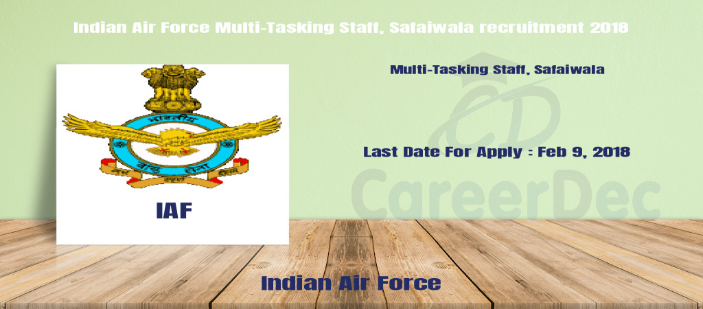 Indian Air Force Multi-Tasking Staff, Safaiwala recruitment 2018 Cover Image