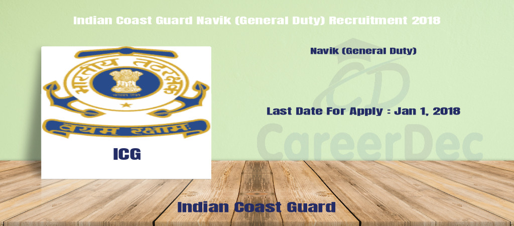 Indian Coast Guard Navik (General Duty) Recruitment 2018 Cover Image