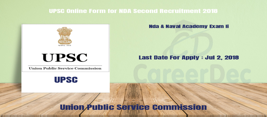 UPSC Online Form for NDA Second Recruitment 2018 Cover Image