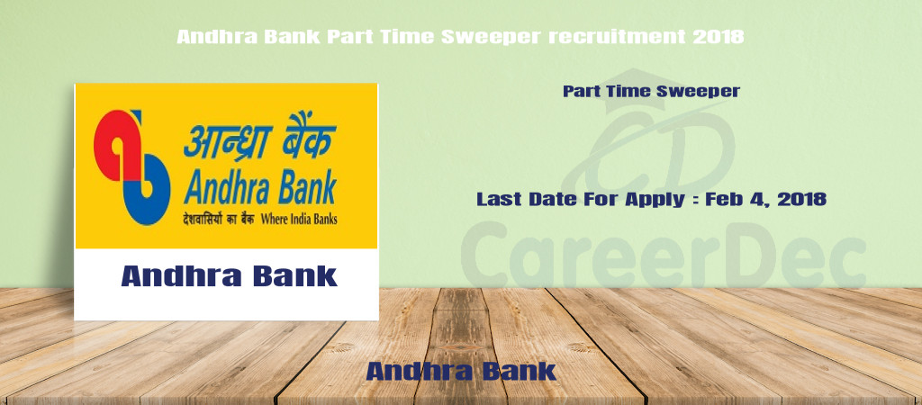 Andhra Bank Part Time Sweeper recruitment 2018 Cover Image