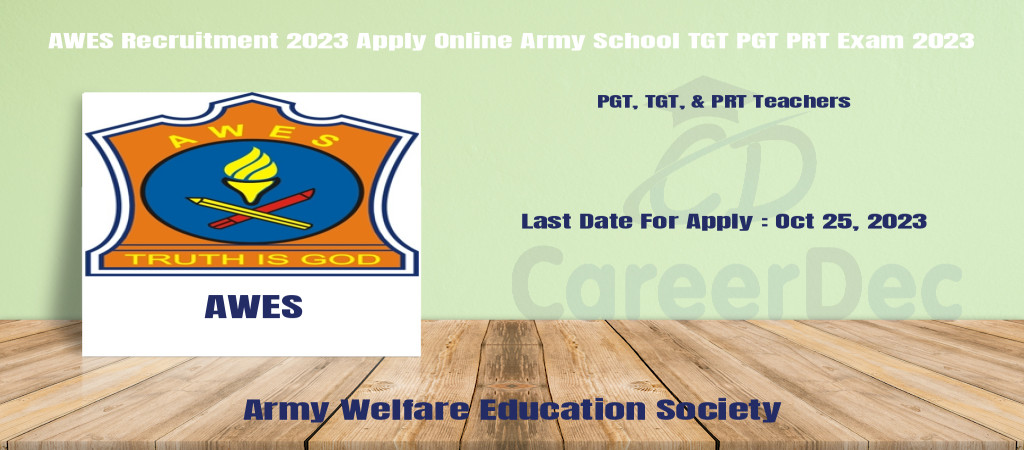 AWES Recruitment 2023 Apply Online Army School TGT PGT PRT Exam 2023 Cover Image