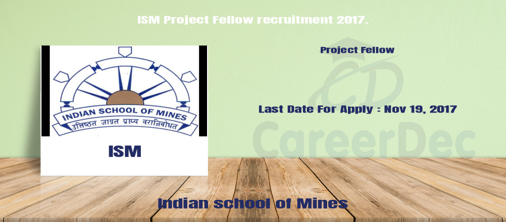 ISM Project Fellow recruitment 2017. Cover Image