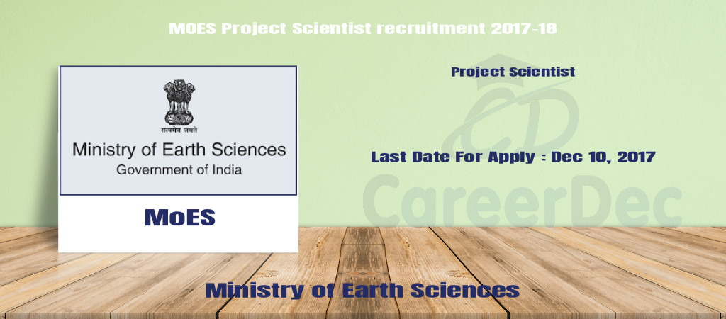 MOES Project Scientist recruitment 2017-18 Cover Image