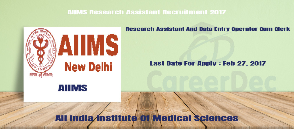 AIIMS Research Assistant Recruitment 2017 Cover Image