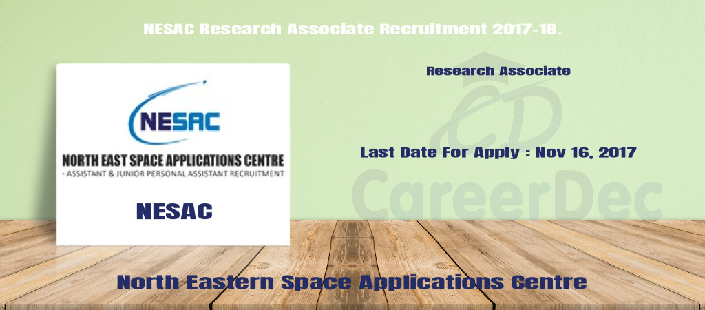 NESAC Research Associate Recruitment 2017-18. Cover Image