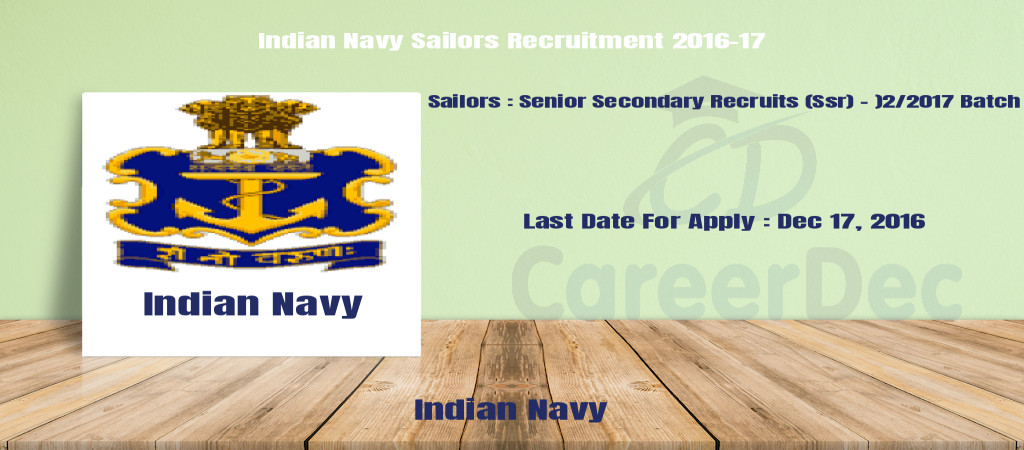 Indian Navy Sailors Recruitment 2016-17 Cover Image