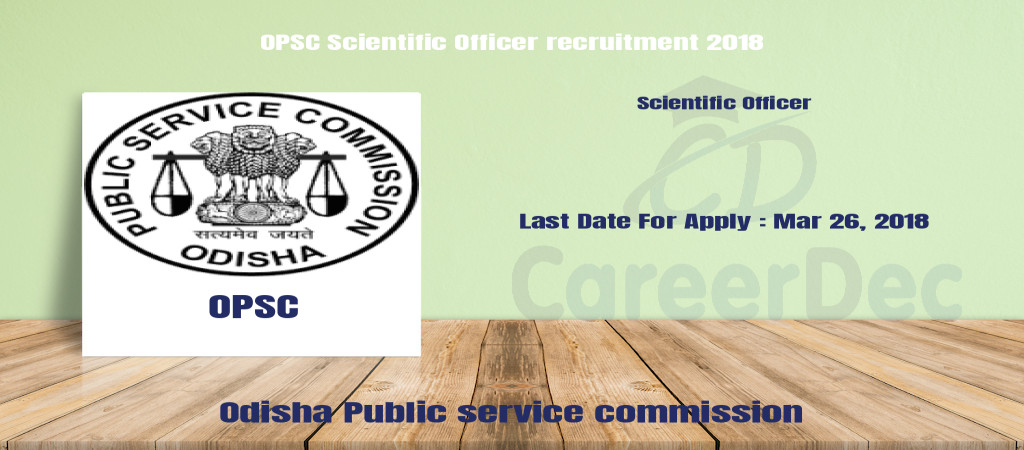 OPSC Scientific Officer recruitment 2018 Cover Image