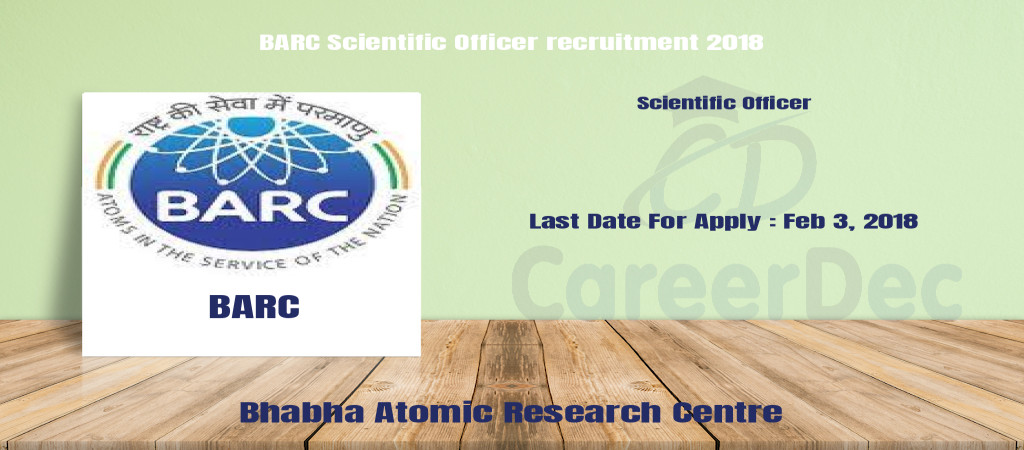 BARC Scientific Officer recruitment 2018 Cover Image