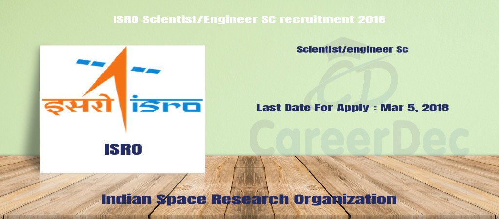 ISRO Scientist/Engineer SC recruitment 2018 Cover Image