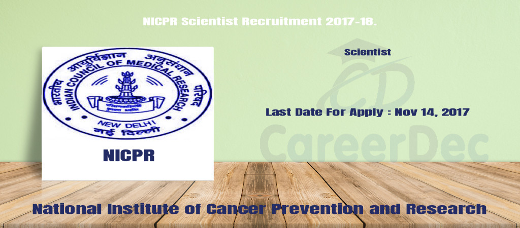 NICPR Scientist Recruitment 2017-18. Cover Image