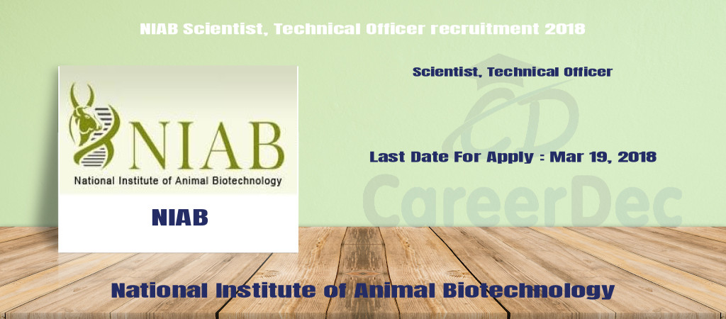 NIAB Scientist, Technical Officer recruitment 2018 Cover Image