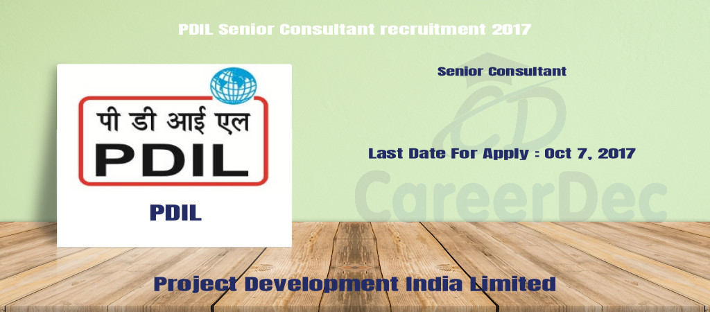 PDIL Senior Consultant recruitment 2017 Cover Image