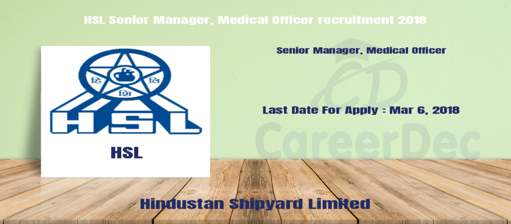 HSL Senior Manager, Medical Officer recruitment 2018 Cover Image
