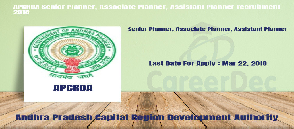 APCRDA Senior Planner, Associate Planner, Assistant Planner recruitment 2018 Cover Image
