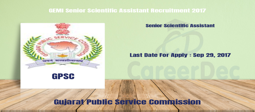 GEMI Senior Scientific Assistant Recruitment 2017 Cover Image