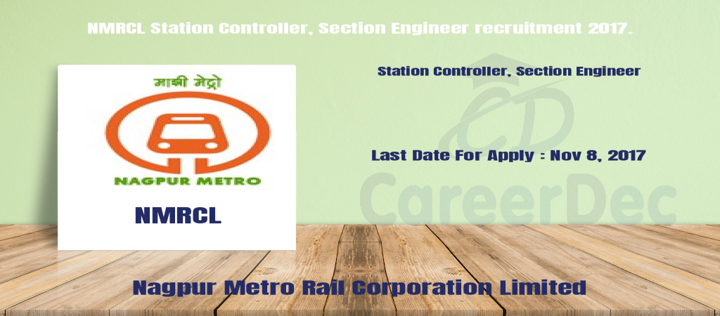 NMRCL Station Controller, Section Engineer recruitment 2017. Cover Image