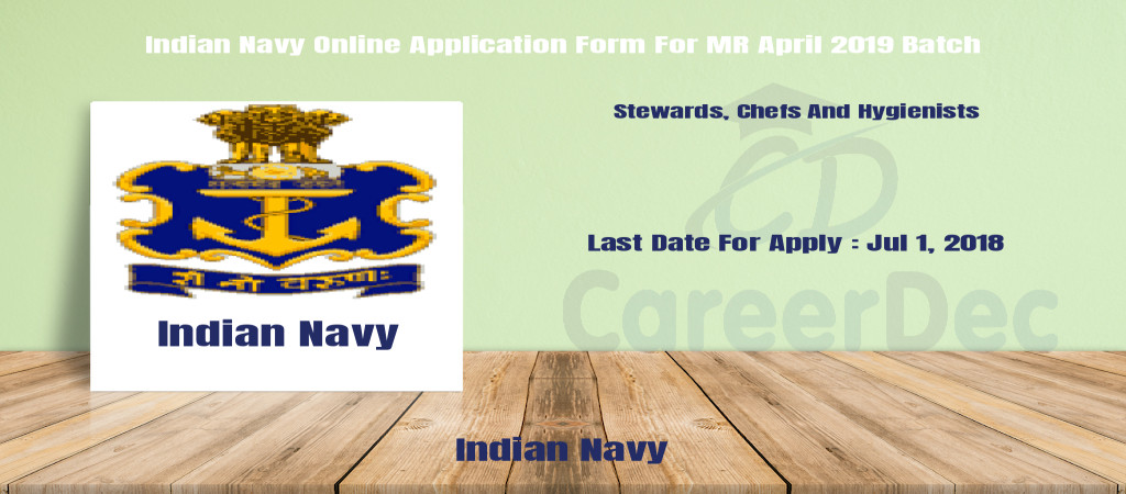 Indian Navy Online Application Form For MR April 2019 Batch Cover Image