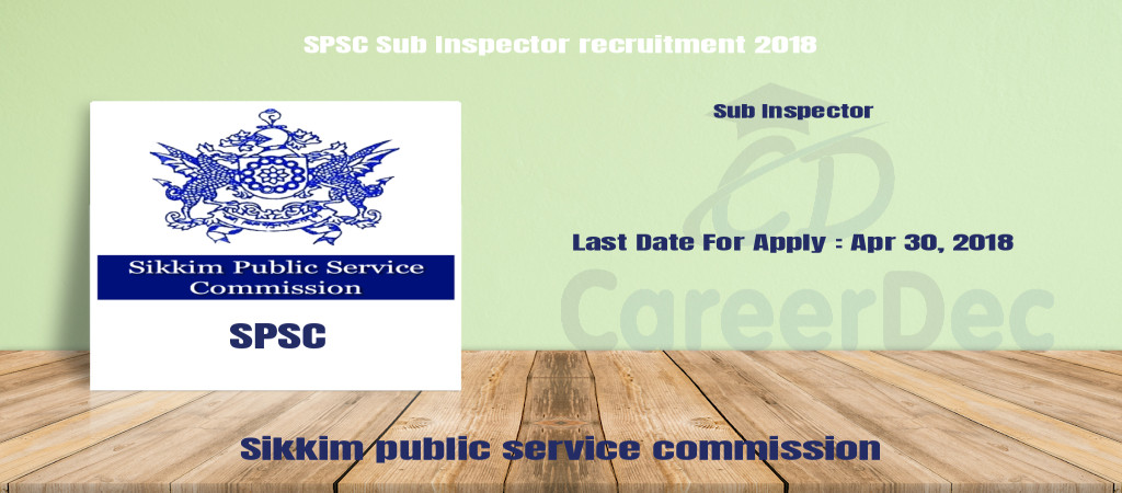 SPSC Sub Inspector recruitment 2018 Cover Image