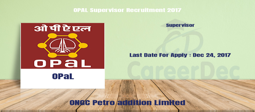 OPAL Supervisor Recruitment 2017 Cover Image