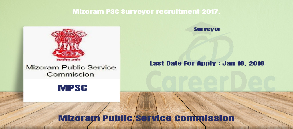 Mizoram PSC Surveyor recruitment 2017. Cover Image