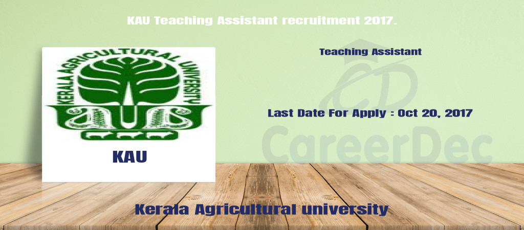 KAU Teaching Assistant recruitment 2017. Cover Image