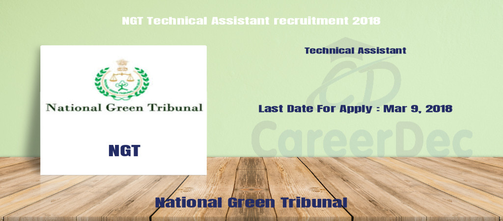 NGT Technical Assistant recruitment 2018 Cover Image