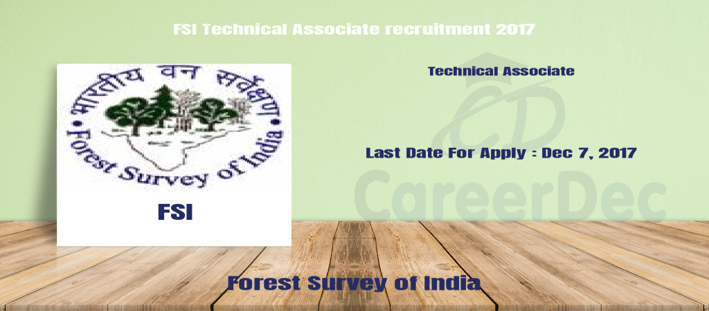 FSI Technical Associate recruitment 2017 Cover Image