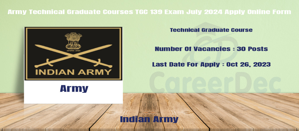 Army Technical Graduate Courses TGC 139 Exam July 2024 Apply Online Form Cover Image