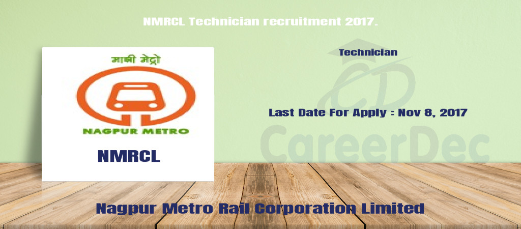 NMRCL Technician recruitment 2017. Cover Image