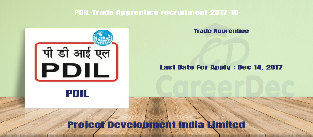 PDIL Trade Apprentice recruitment 2017-18 Cover Image