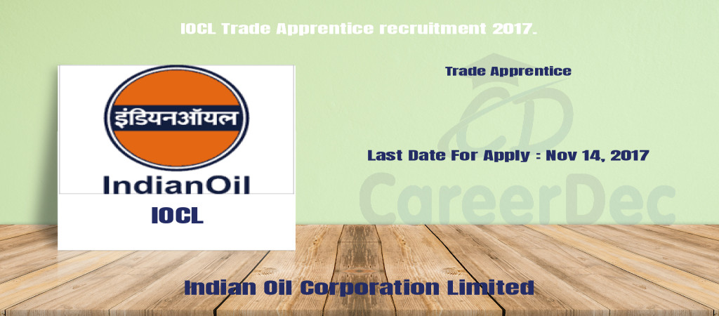 IOCL Trade Apprentice recruitment 2017. Cover Image
