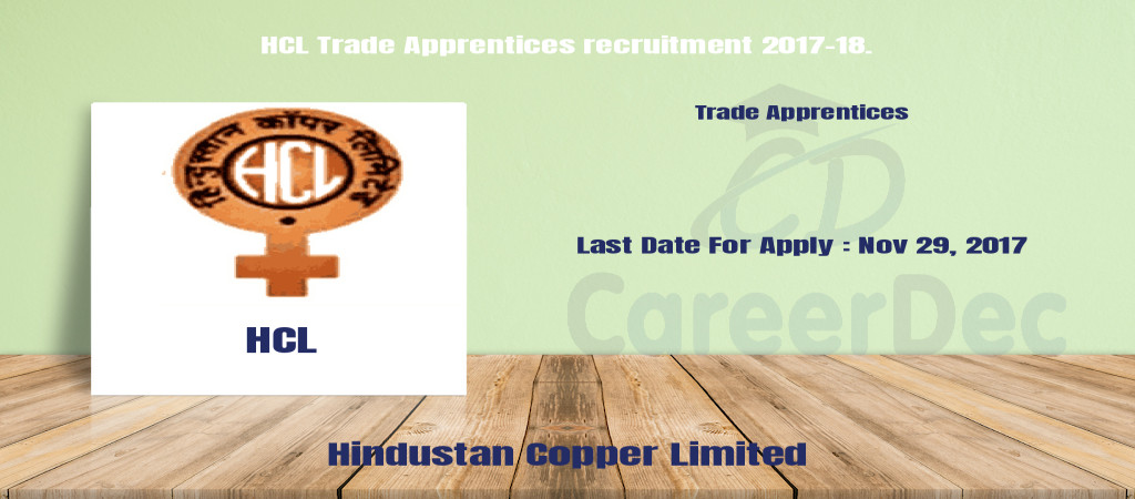 HCL Trade Apprentices recruitment 2017-18. Cover Image