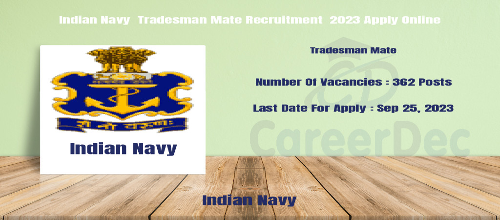 Indian Navy  Tradesman Mate Recruitment  2023 Apply Online Cover Image