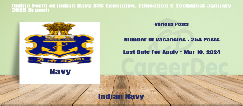 Online Form of Indian Navy SSC Executive, Education & Technical January 2025 Branch  Cover Image