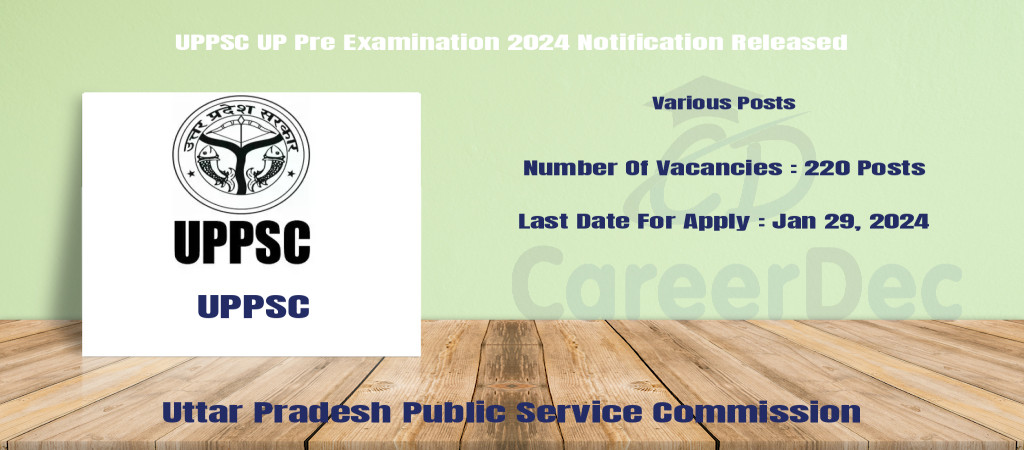 UPPSC UP Pre Examination 2024 Notification Released Cover Image