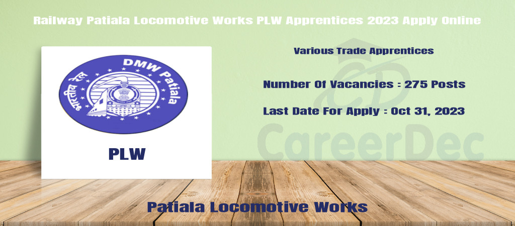 Railway Patiala Locomotive Works PLW Apprentices 2023 Apply Online Cover Image