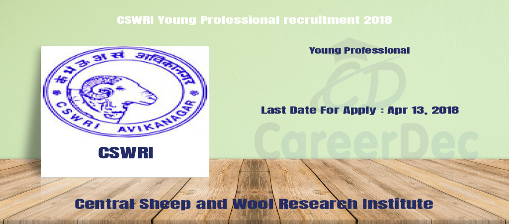 CSWRI Young Professional recruitment 2018 Cover Image